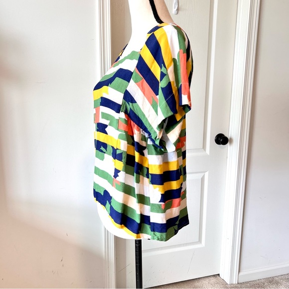 ANTHROPOLOGIE MAEVE Mila Colorful Abstract Striped Blouse—SZ. Small - Picture 7 of 14